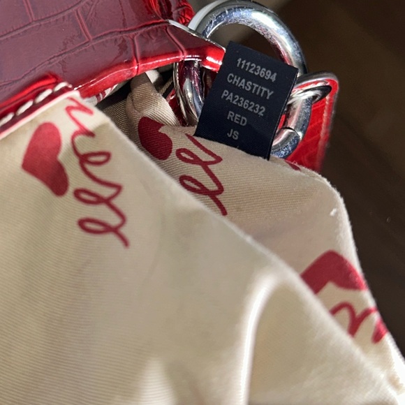 Guess Red Crocodile Embossed Crossbody Bag - Picture 13 of 15